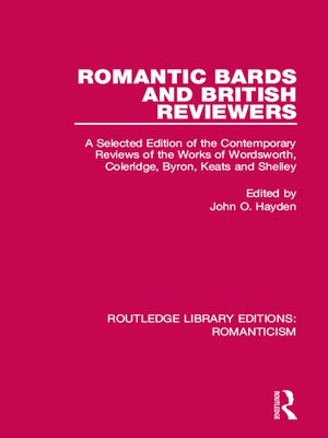 cover image of Romantic Bards and British Reviewers